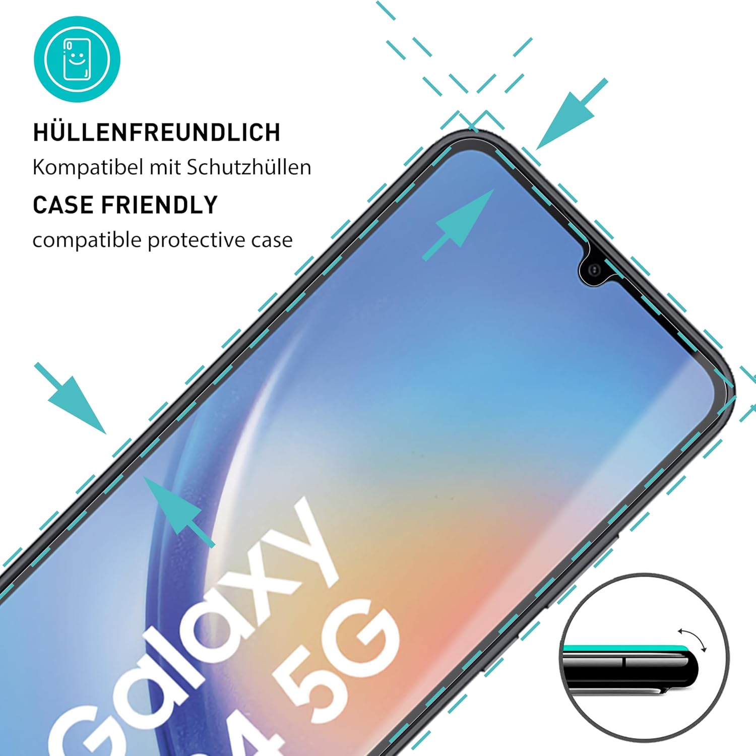 Thumbnail 1 de SmarTect Screen Protector for Samsung Galaxy A34 5G, 3-Pack 0.3 mm Tempered Glass