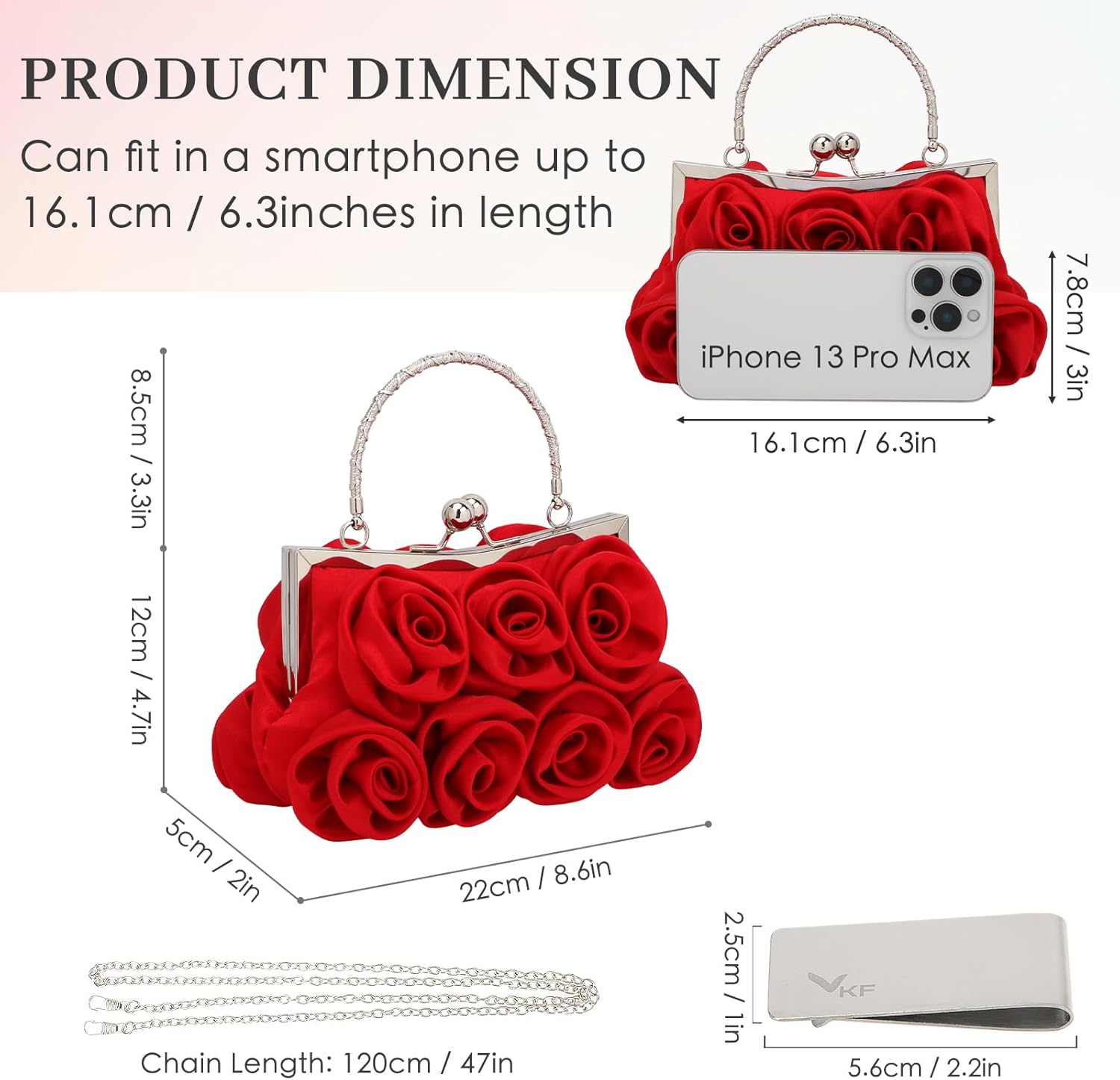 Thumbnail 1 de kilofly Missy K 7 Roses Clutch Purse 22cm
