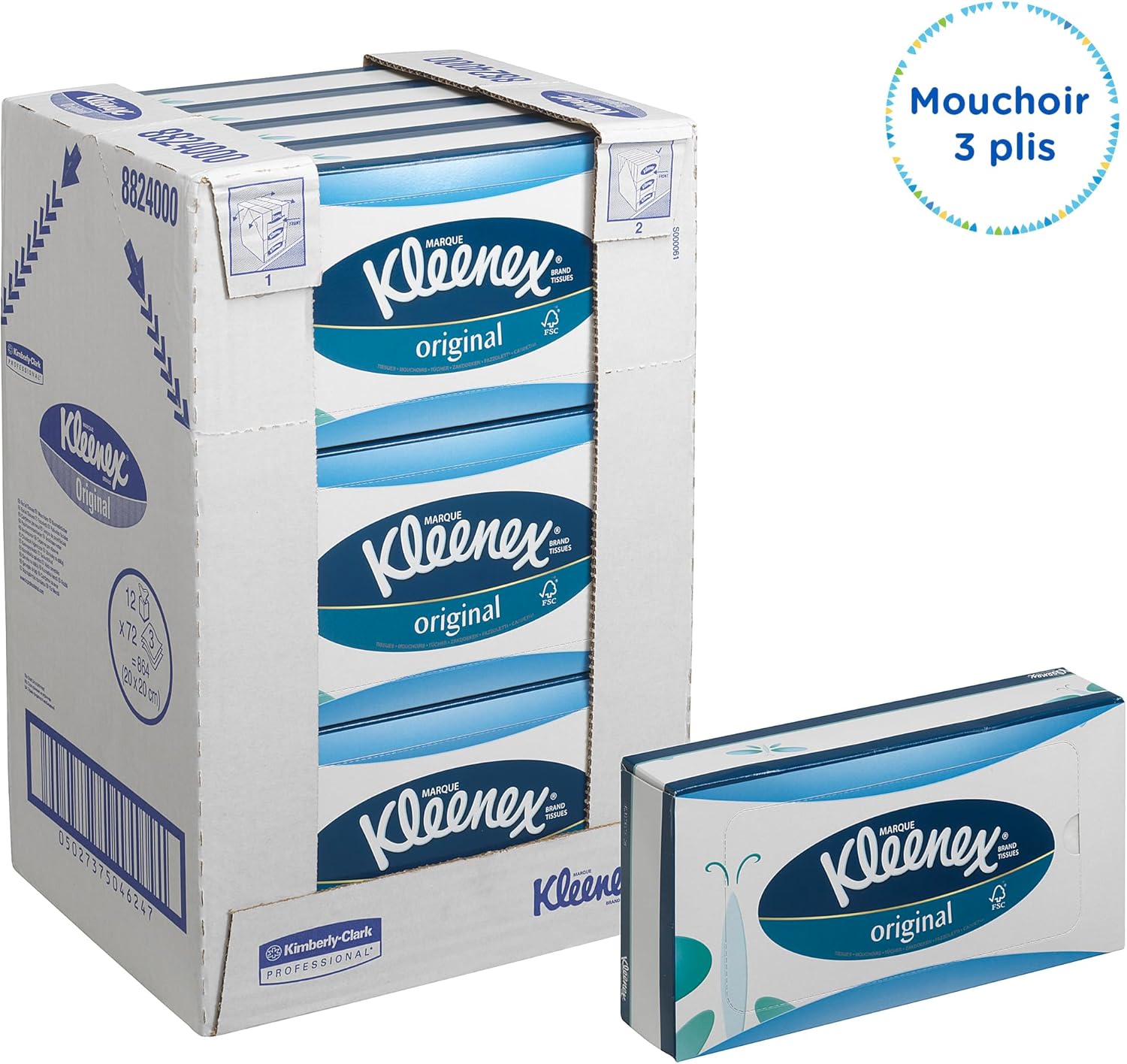 Thumbnail 4 de Kleenex 8824-12 Paquets de 72 mouchoirs