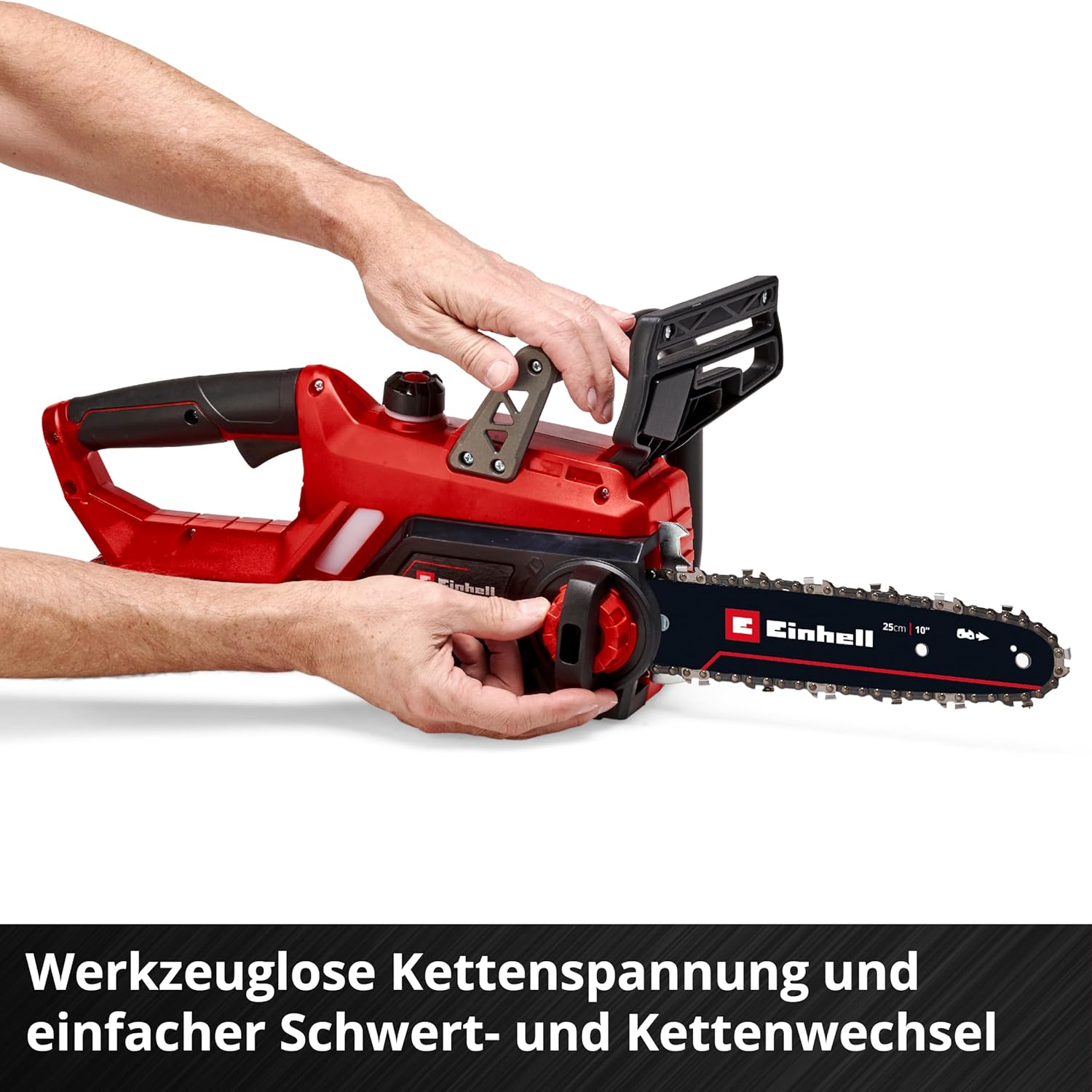 Detalle de Einhell GE-LC 18 Li-Solo Power X-Change Kettensäge – kompakte Akku-Kettensäge mit 25 cm Schwert