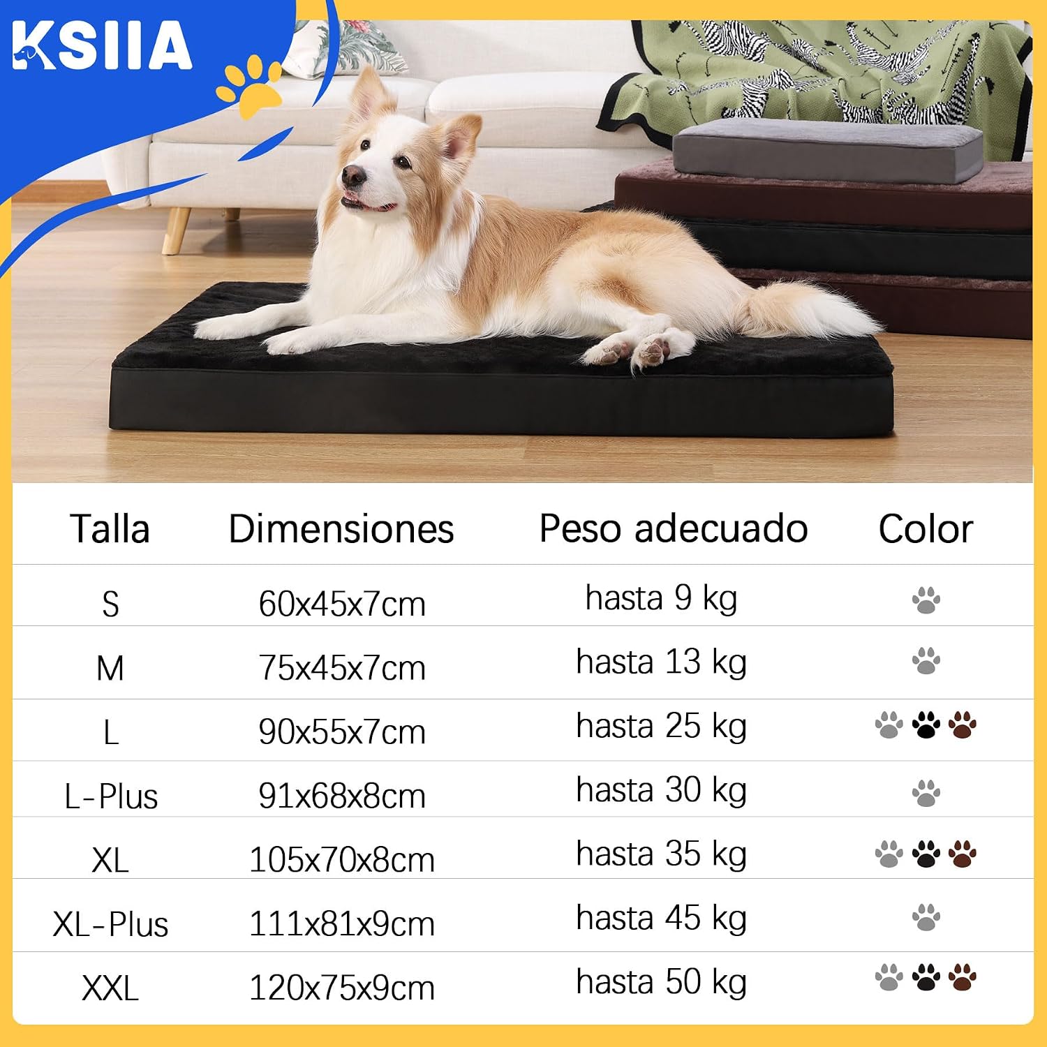 Thumbnail 5 de KSIIA Cama Ortopédica Perro 90x55 Chocolate