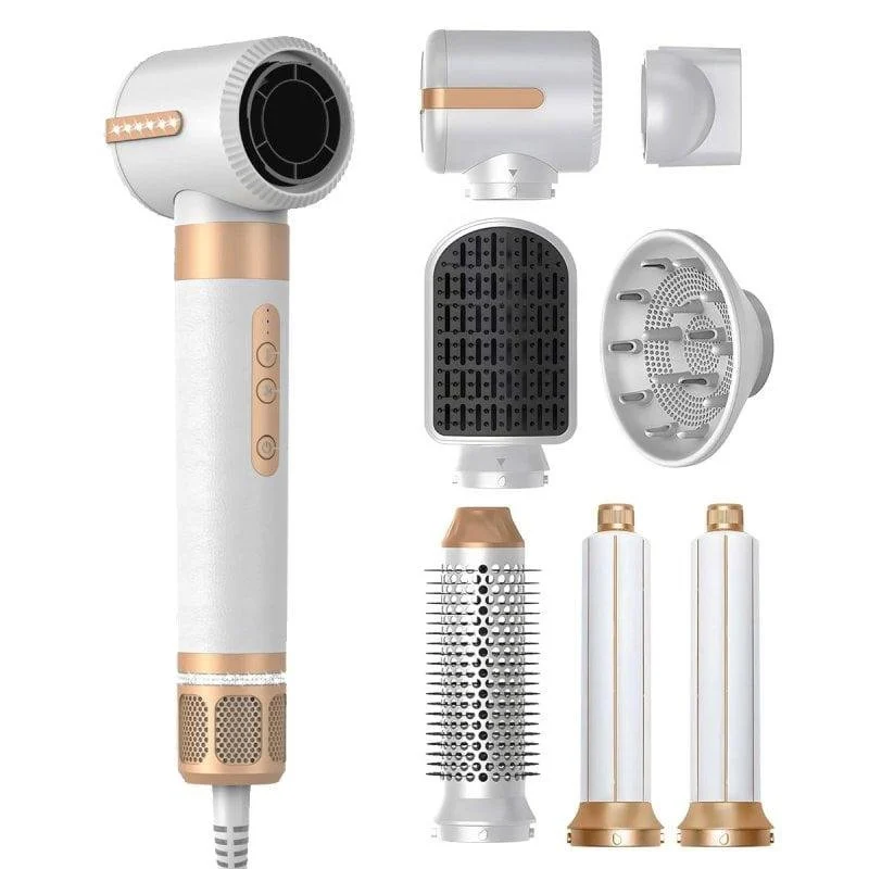 Detalle de Klack Hot Air Styler 7 en 1: Secador de Pelo Profesional de Alta Velocidad 110000RPM Blanco/Cobre