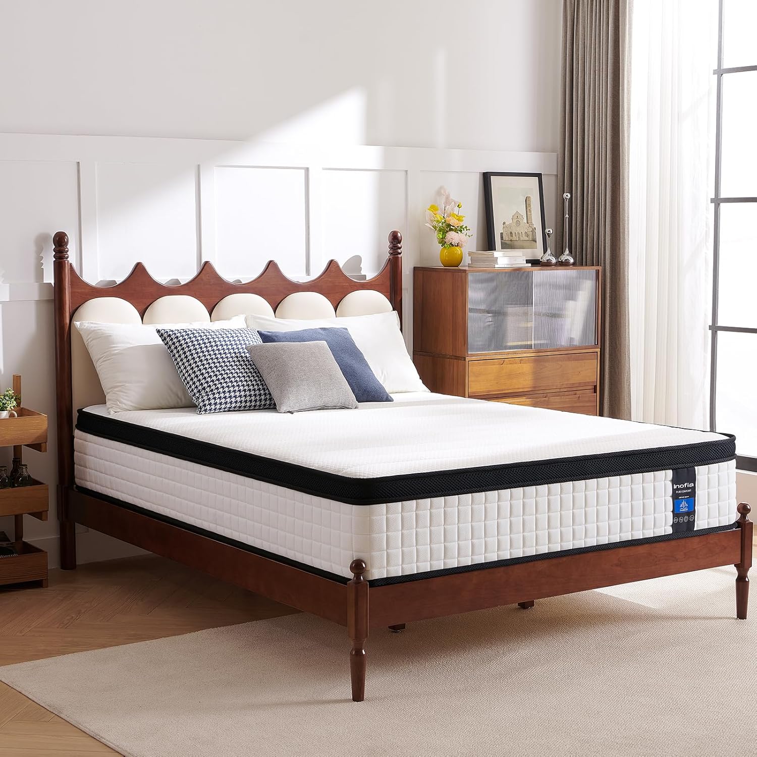 Thumbnail 6 de Inofia Small Double 12 Inch Hybrid Mattress (135×190×30cm) with Aeroshield Memory Foam and Pocket Springs