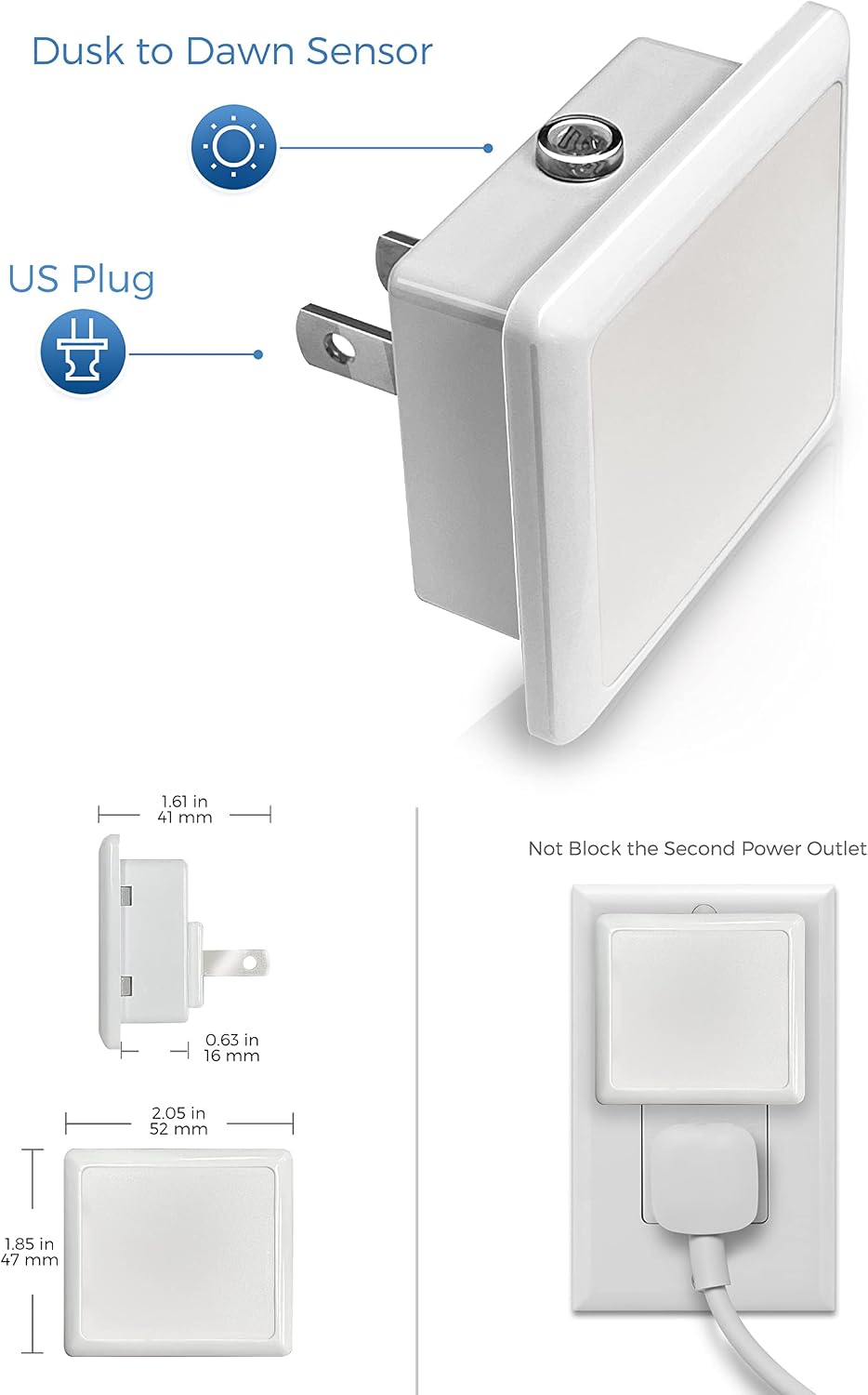 Thumbnail 6 de L LOHAS LED GY005 Plug-In Night Lights, 6-Pack with Dusk-to-Dawn Sensor