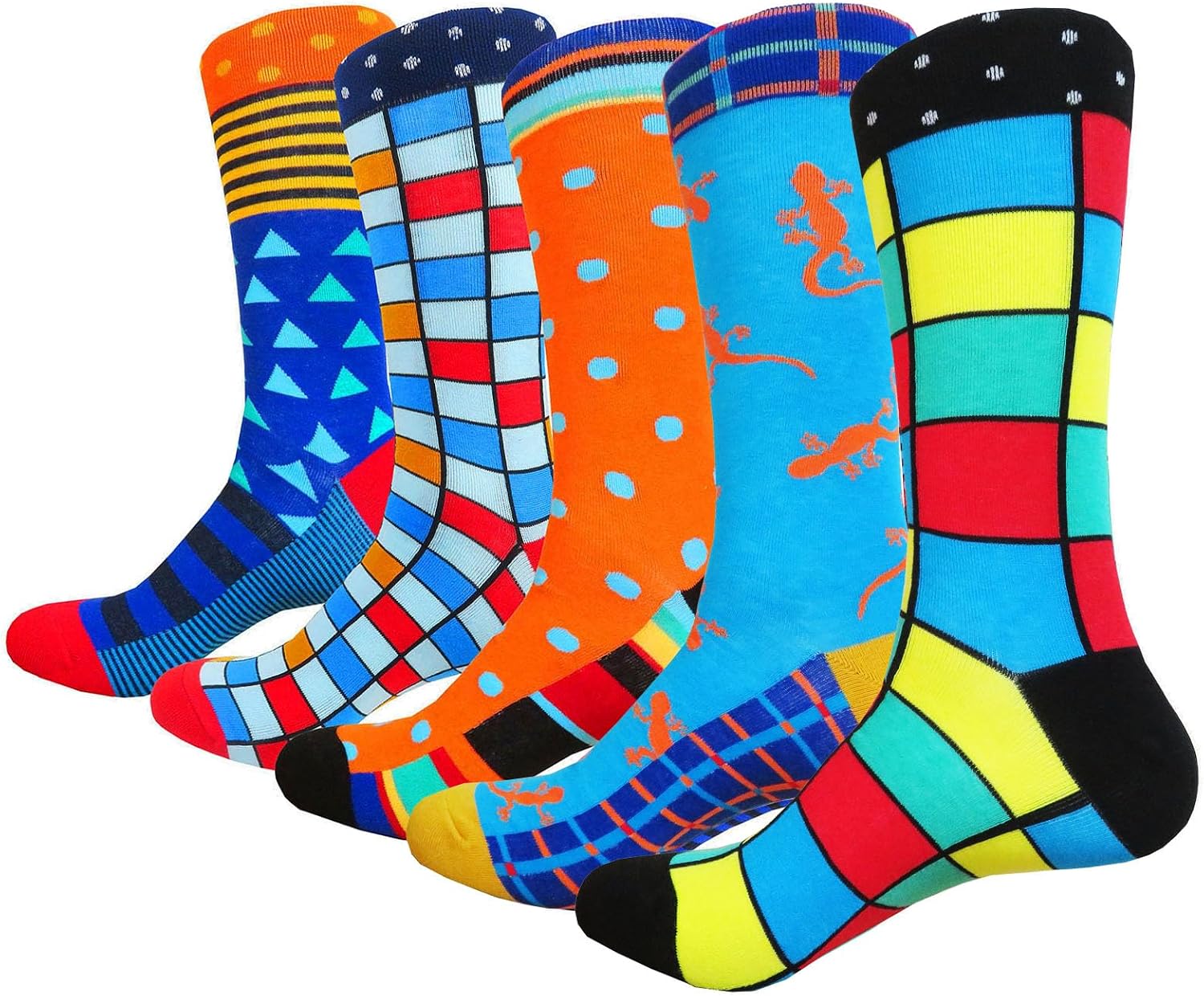 Detalle 2 de HIWEAR Mens Socks colourful novelty cotton multipack