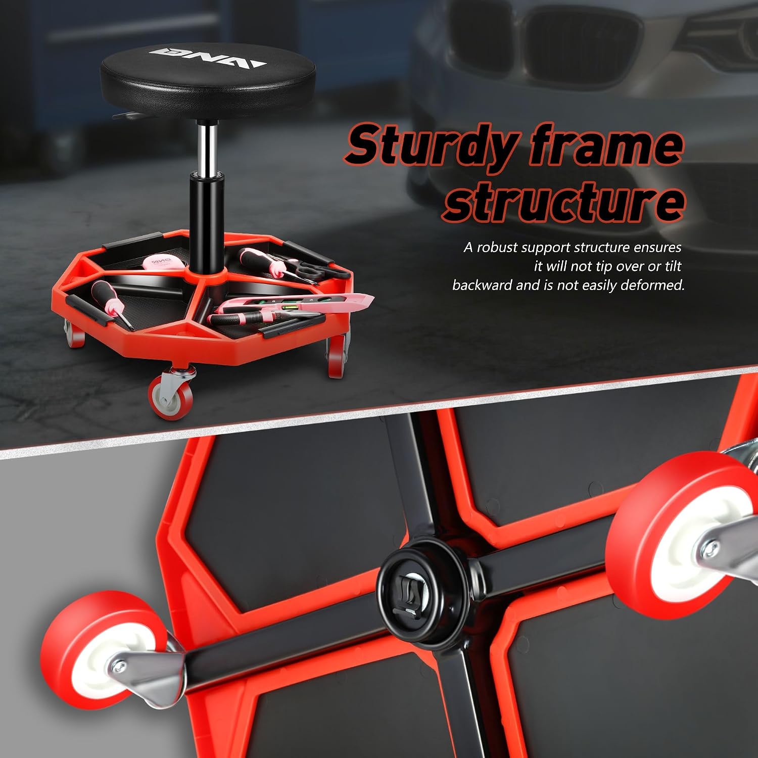 Thumbnail 6 de DNA Motoring TOOLS-00253 54cm mechanic stool