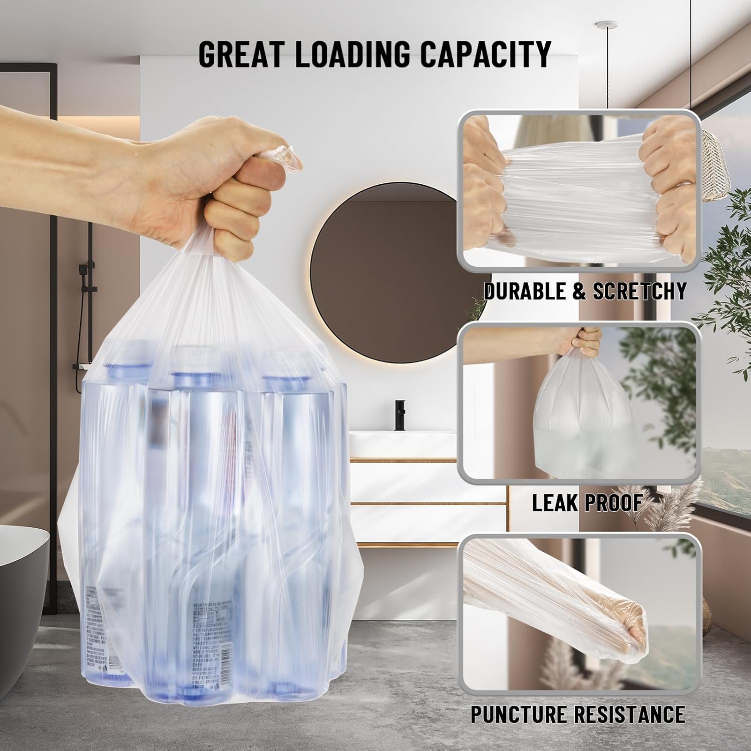 Thumbnail 4 de Rishpahu 4 Gallon Small Trash Bags — Unscented, 220 Ct, Transparent, 0.6Mil