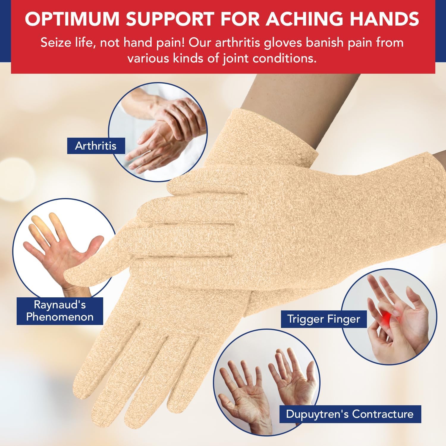 Detalle de Arthritis compression gloves relief