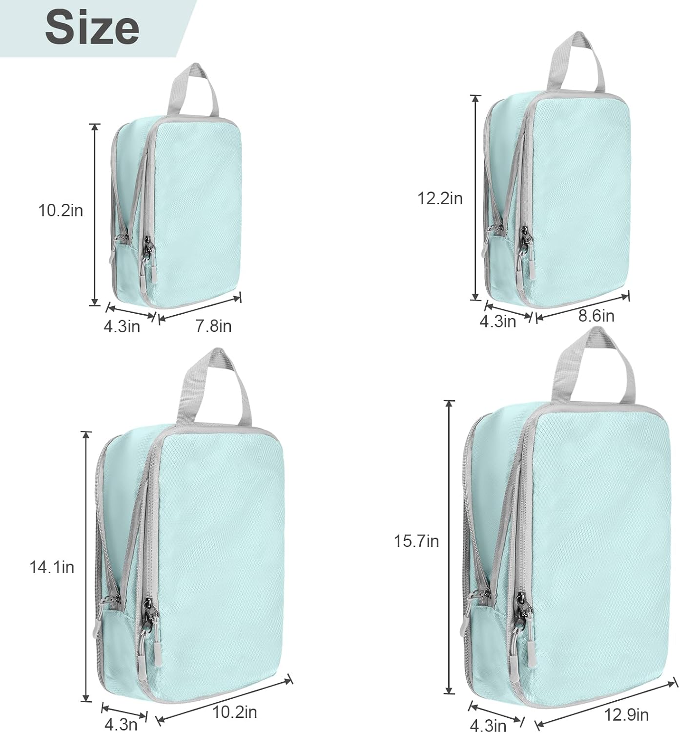 Thumbnail 2 de Compression Packing Cubes Travel Set 4 Blue