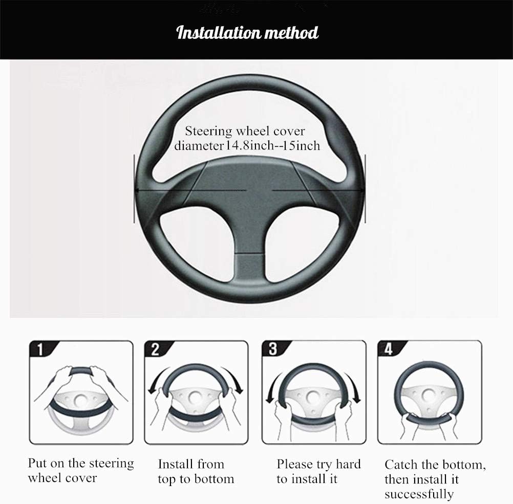 Thumbnail 5 de Menifomory Genuine Leather Cowhide Steering Wheel Cover (Soft SUV Cover, Universal 15 inch fit) – C-Beige