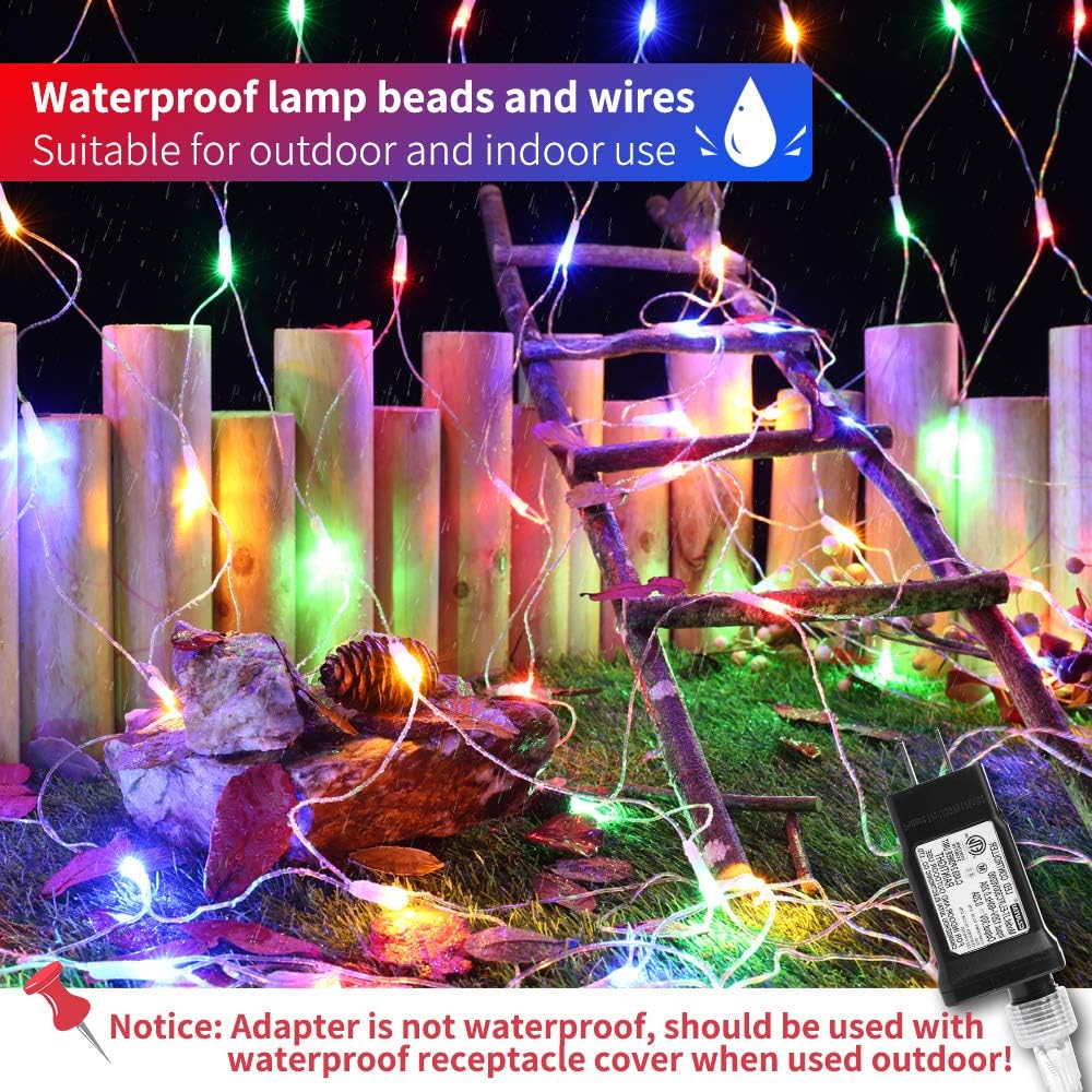 Detalle 1 de LYHOPE LED08240360 Christmas Net Lights, 12ft x 5ft, 360 Multicolour LEDs