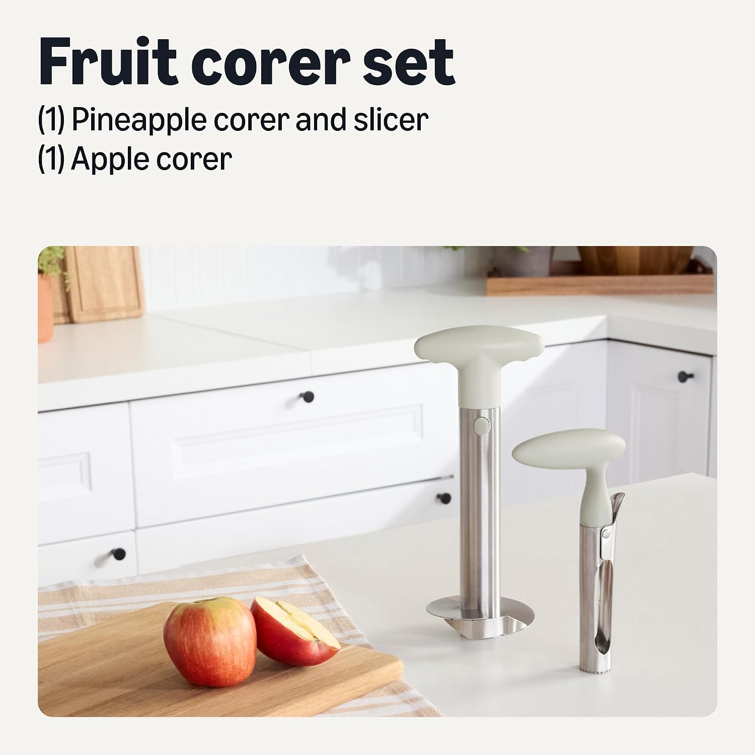 Detalle de Amazon Basics Pineapple Corer and Slicer and Apple Corer, 2-Piece Set