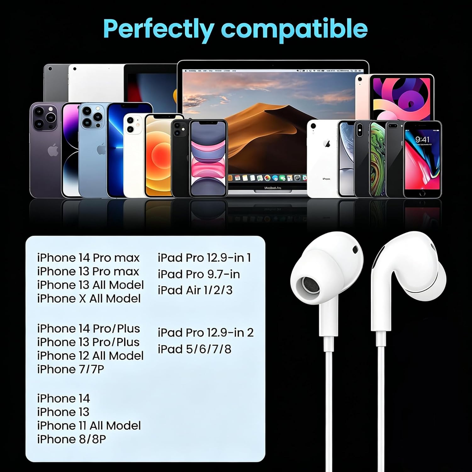 Detalle 2 de Tayte Wired-Kopfhörer für iPhone – MFI-zertifiziert, In-Ear Mit Mikrofon und Lautstärkeregler
