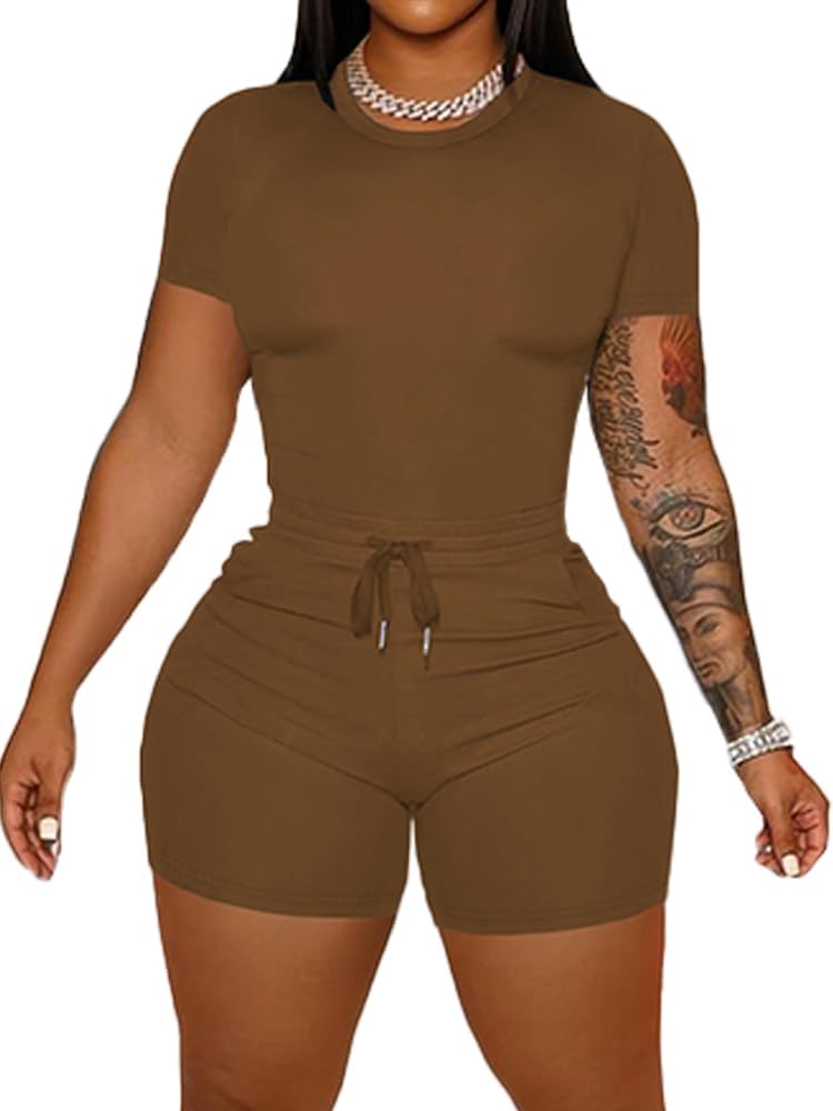 Detalle de HBQ Women’s 2 Piece Summer Sweatsuit: Short Set for Comfort and Style