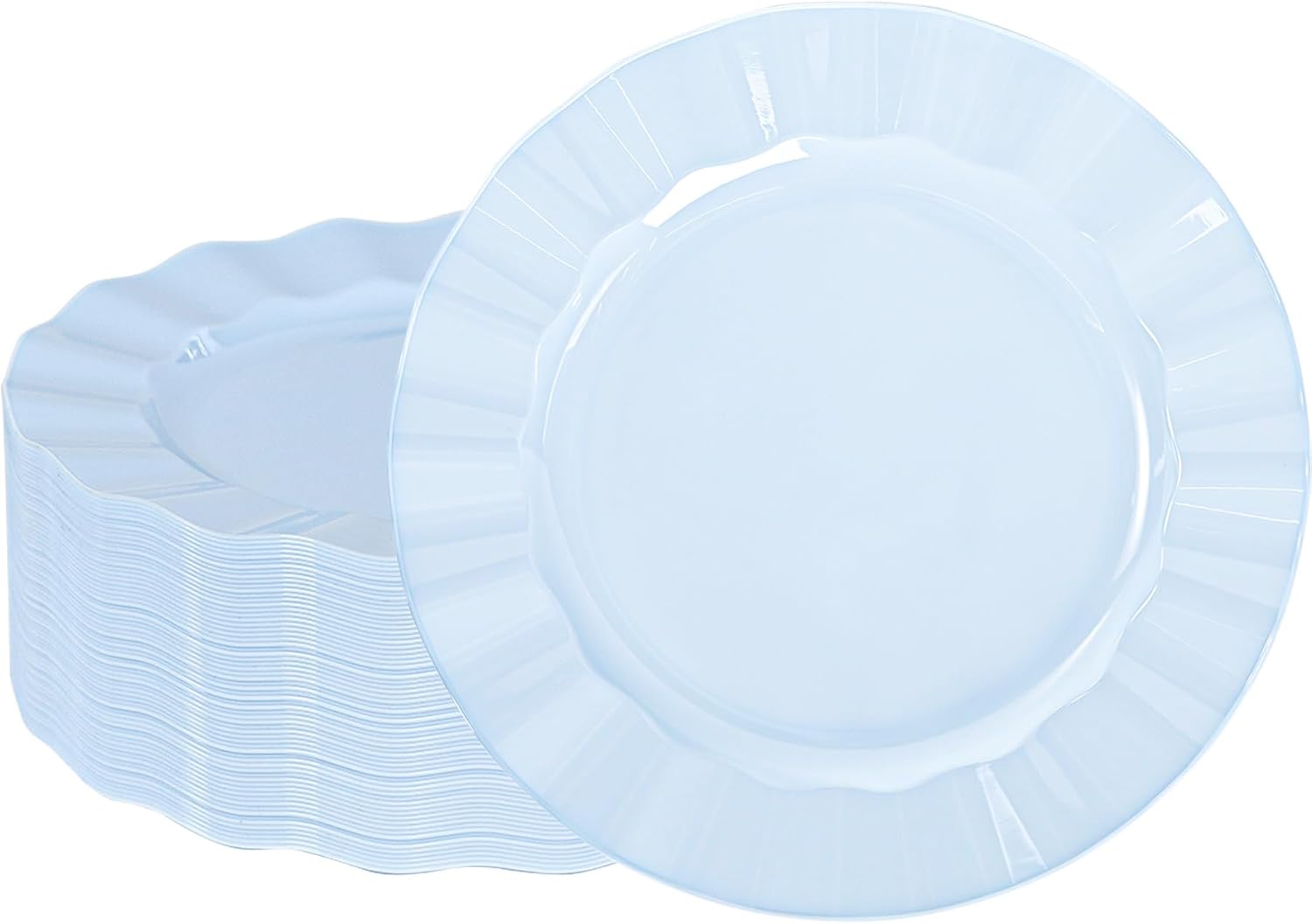 Thumbnail 6 de NZVCN 72-Pack Ivory 10-Inch Wave Edge Plastic Plates