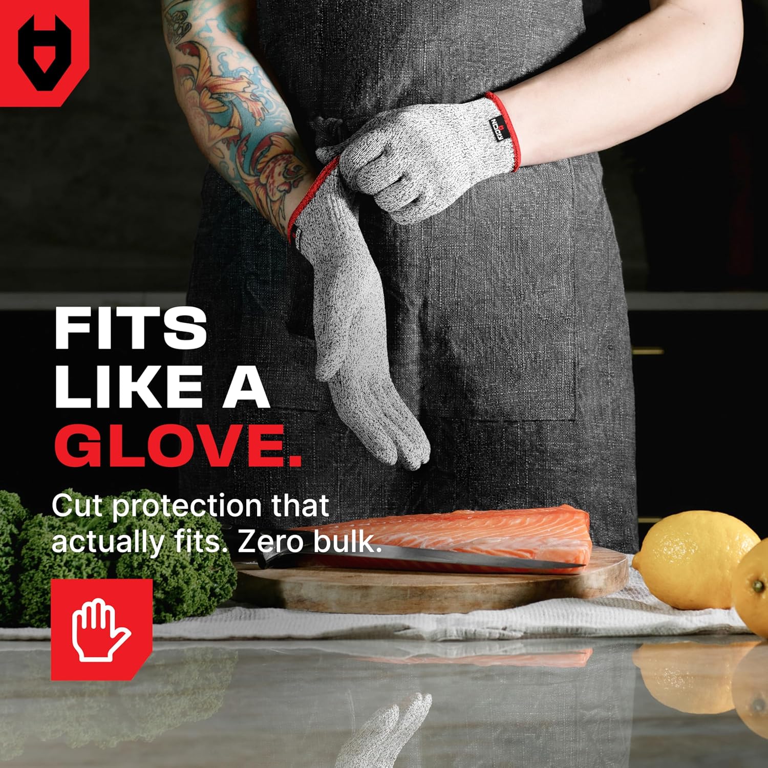 Detalle de NoCry Premium Cut Resistant Gloves (Food Grade) – Level 5 protection, ambidextrous & machine washable