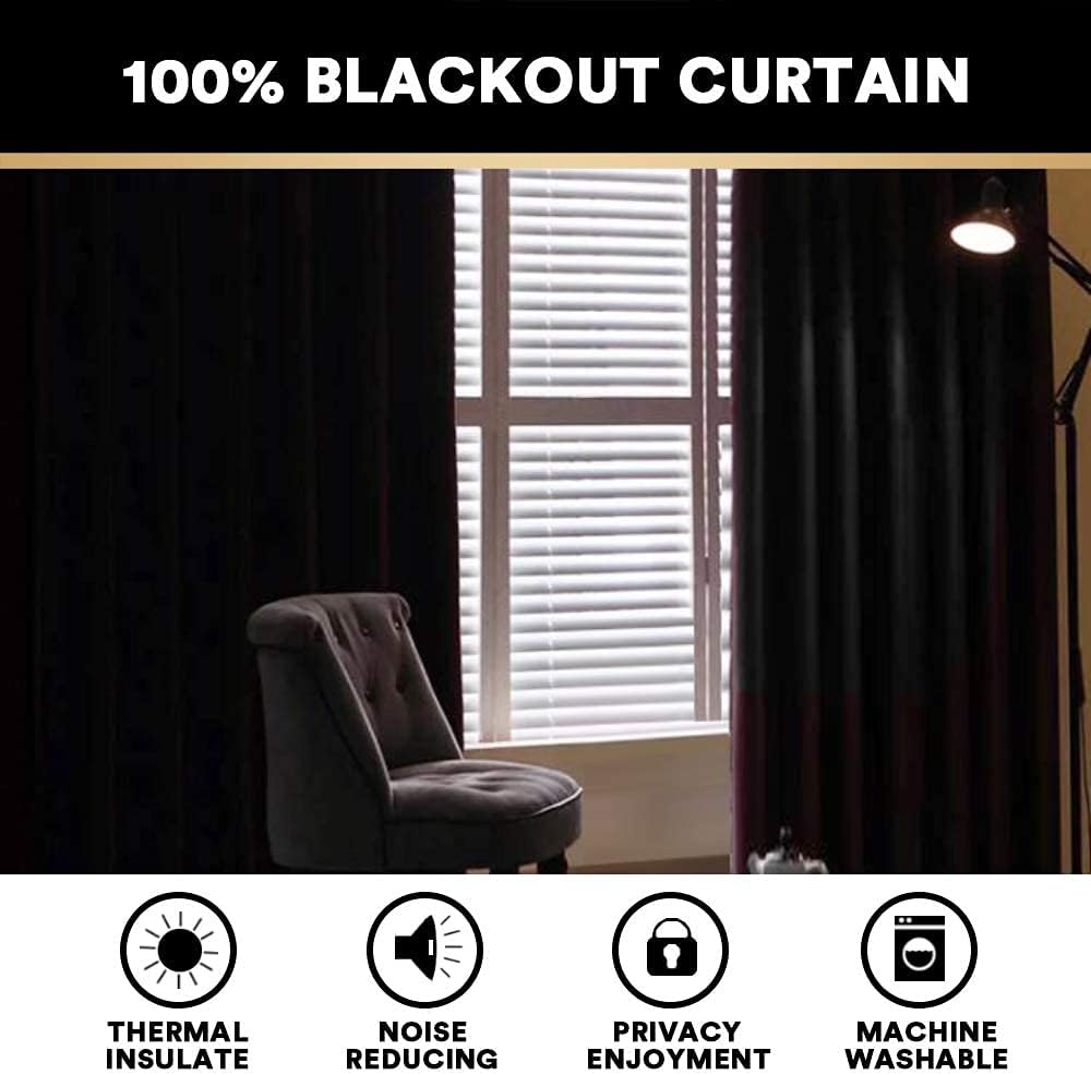 Detalle 1 de PrinceDeco Blackout Curtains 108-inch