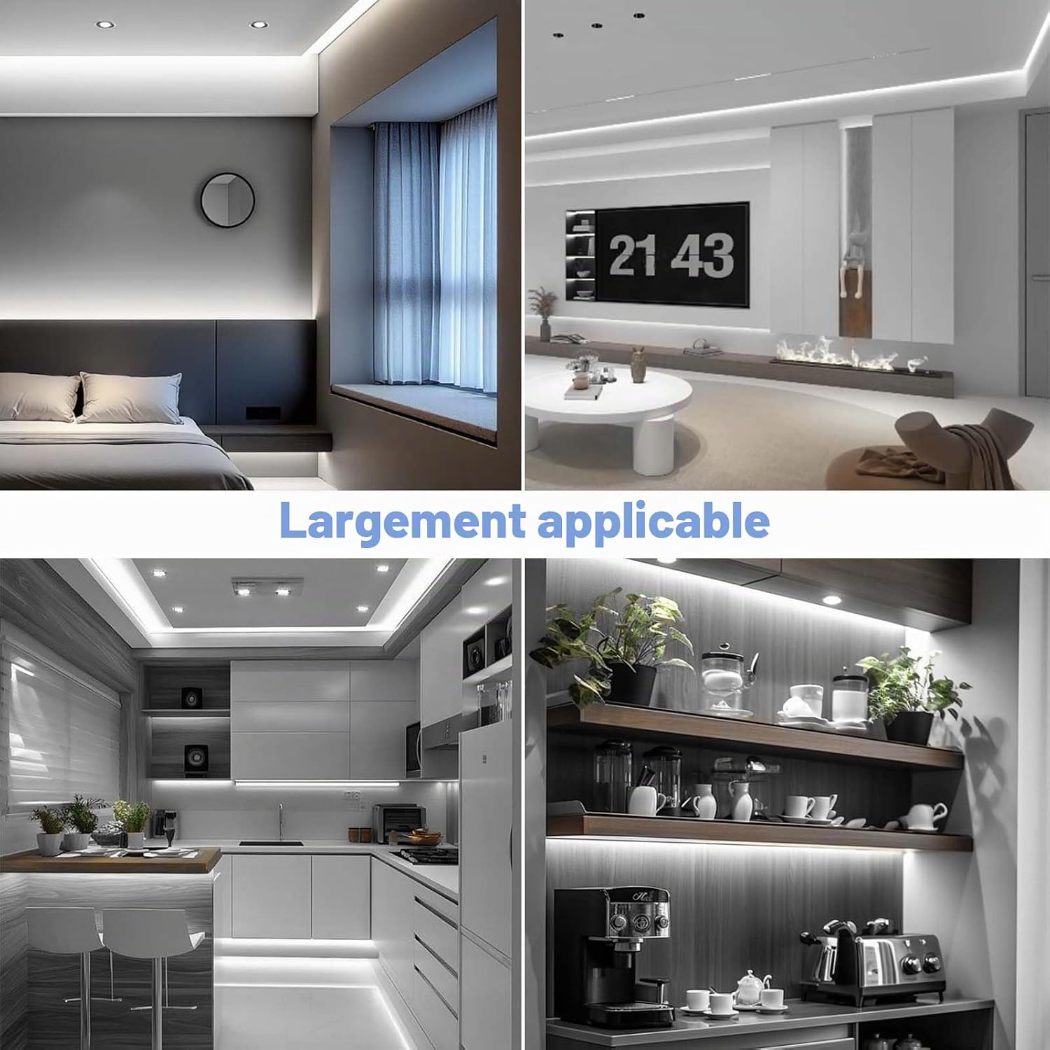 Detalle 1 de LangPlus+ ZY1343237 neon-ledstrip 10 m, dimbaar, koudwit 6500 K, IP65