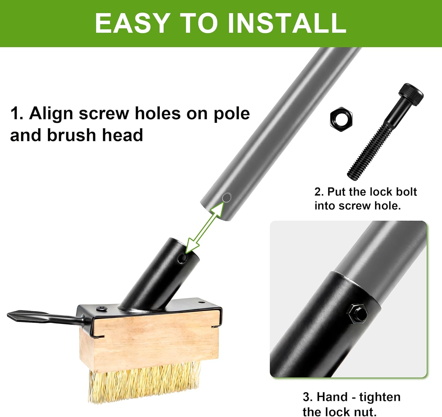 Thumbnail 6 de Draome Weed Removal Brush & Moss Remover Tool Set – 2 Sets with Replaceable Heads and 63" Reach
