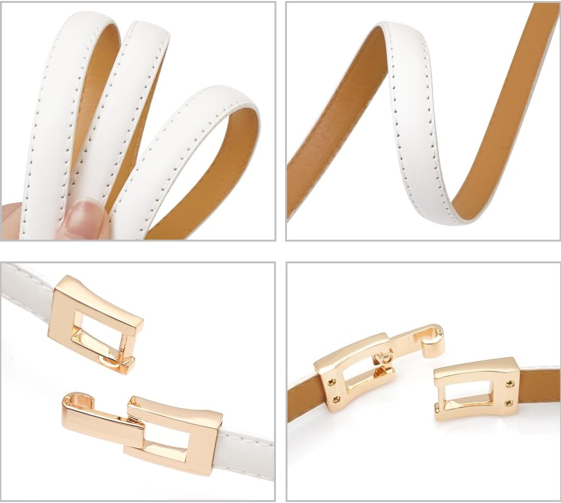 Thumbnail 4 de BAOKELAN Women Skinny Belt with Gold Buckle