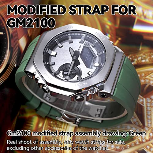 Thumbnail 6 de Korlexchi Correa de Reloj de Goma de Fluororubber para Casio GM-2100 / GM2100B (Liberación rápida)