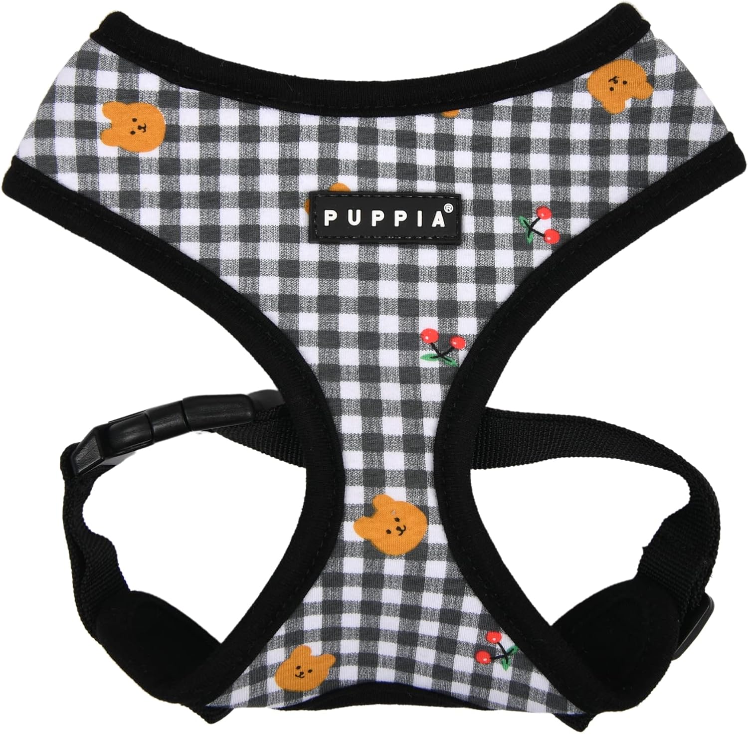 Detalle 1 de Puppia Florian A – różowa uprząż dla psa, kwiatowy wzór, rozmiar M