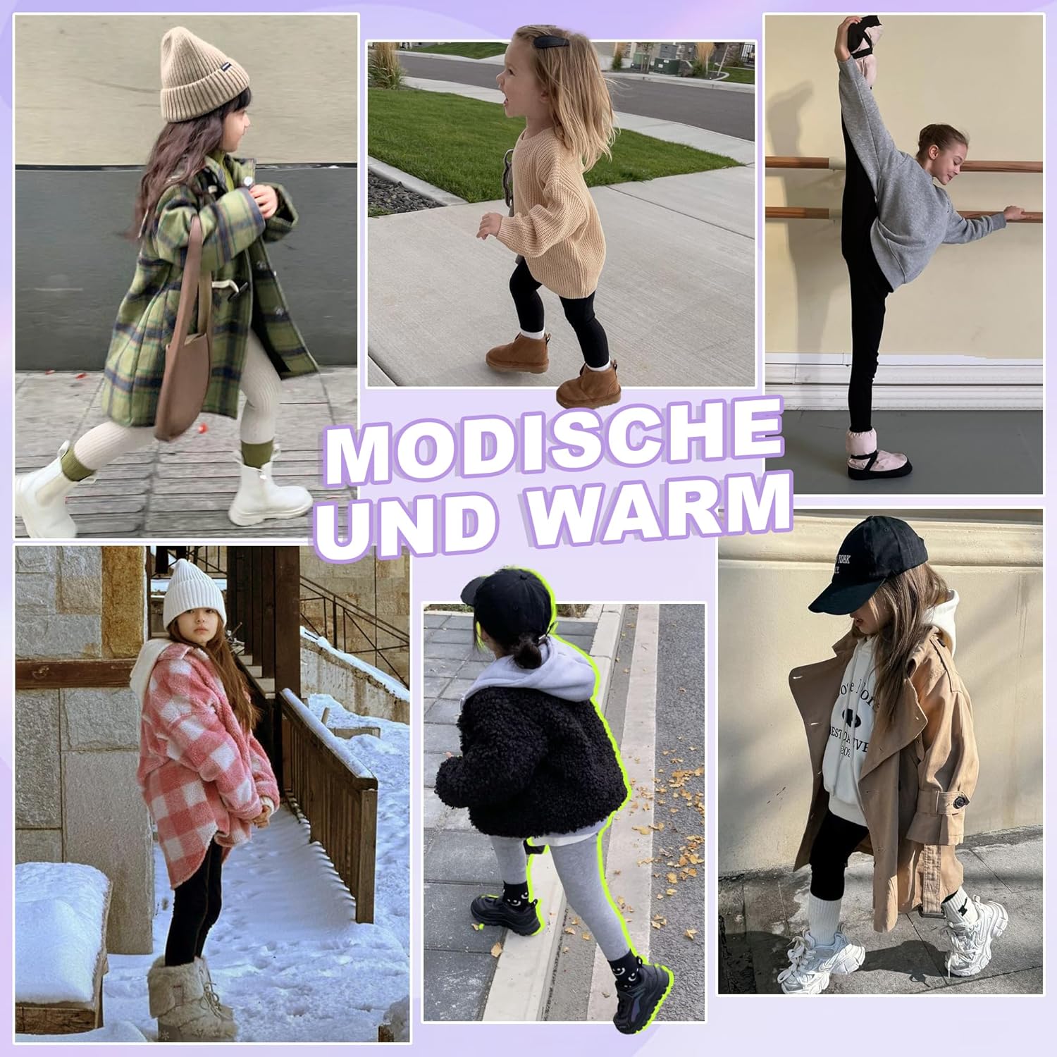 Thumbnail 4 de AMIYOYO Thermoleggings Mädchen Fleece 134
