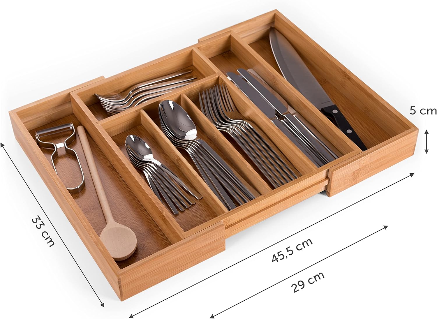 Detalle 2 de Blumtal Besteckkasten aus Bambus 45,5 cm