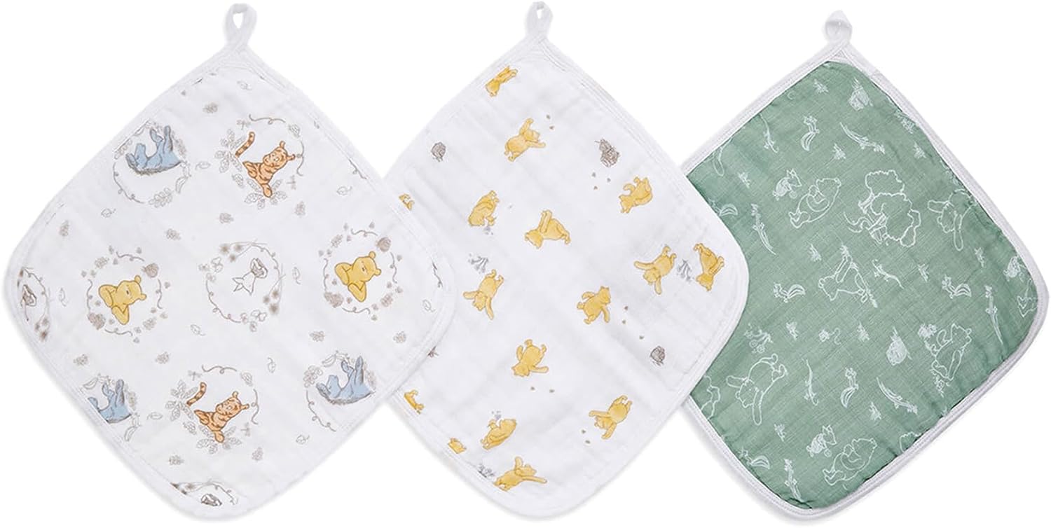 Detalle de aden + anais essentials WCADAEDEWCC30006DIJB ウォッシュクロスセット 3枚組 ミッキーデザイン