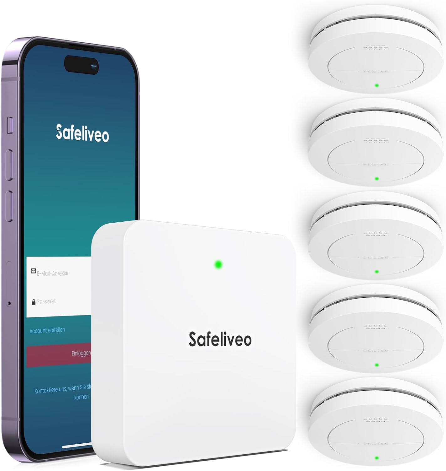 Detalle de Safeliveo detector humo interconectado WiFi