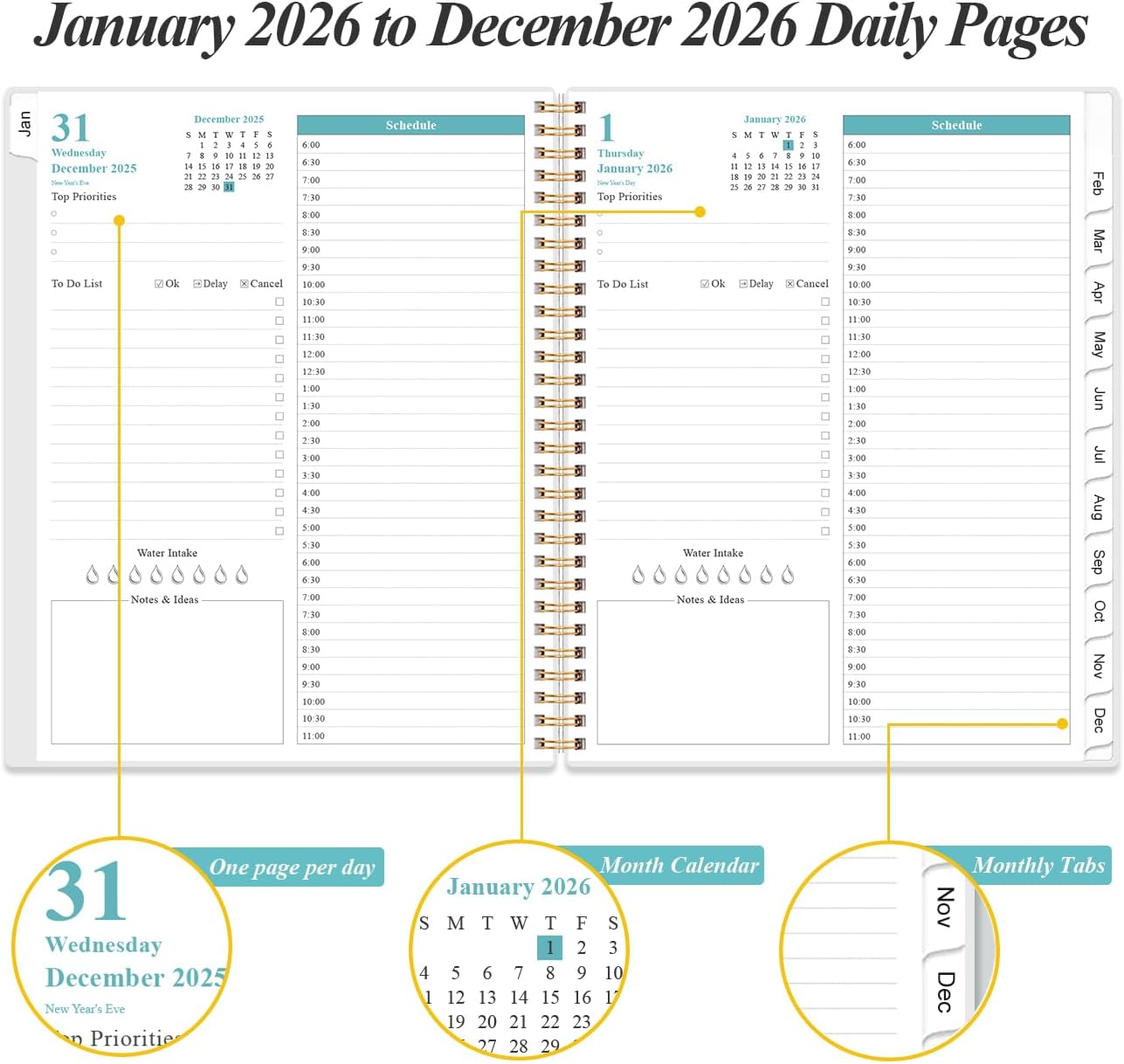 Detalle de 2026 Daily & Monthly Planner ⚙