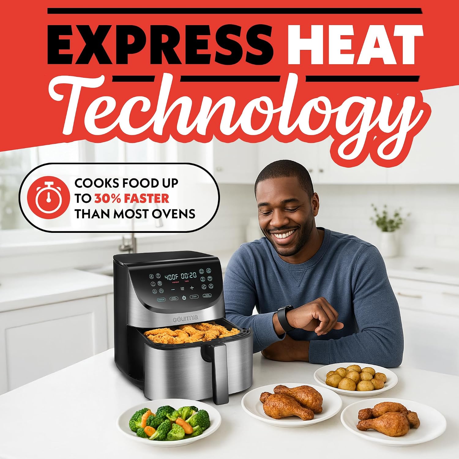 Thumbnail 4 de Gourmia Air Fryer 8 Qt