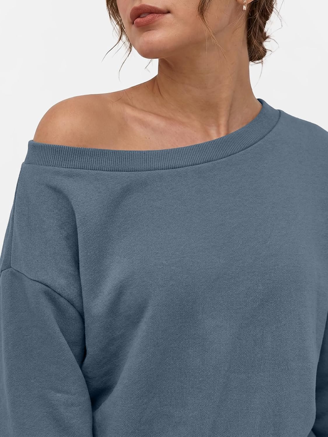 Detalle de Trendy Queen Off-Shoulder Sweatshirt in Cotton-Polyester Fleece