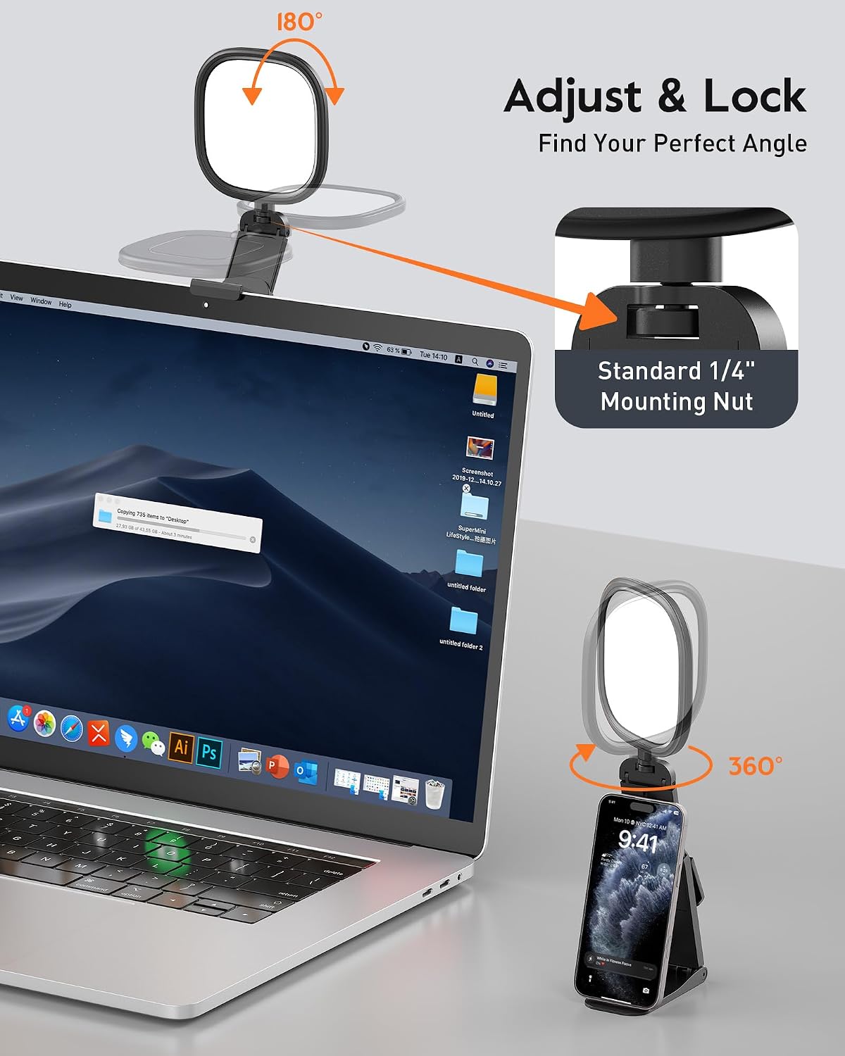 Thumbnail 5 de Upgraded Ring Light for Laptop 5in