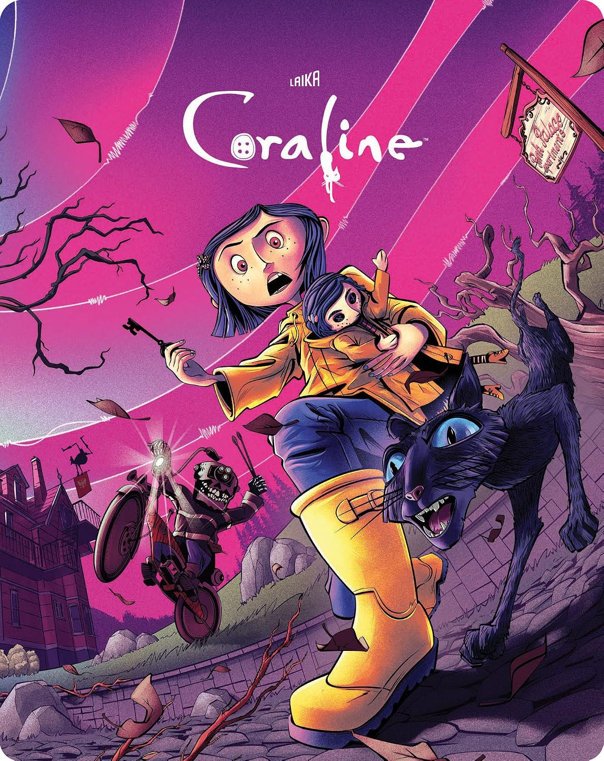 Detalle 2 de Coraline 826663231793 Limited Edition Steelbook 4K UHD + Blu-ray