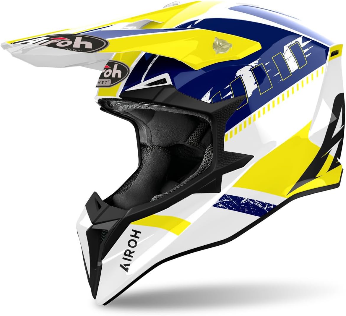 Detalle de Airoh Offroad WRAAAP Feel Blue/Red Gloss XXS — casco tripla calotta HRT ECE 2206