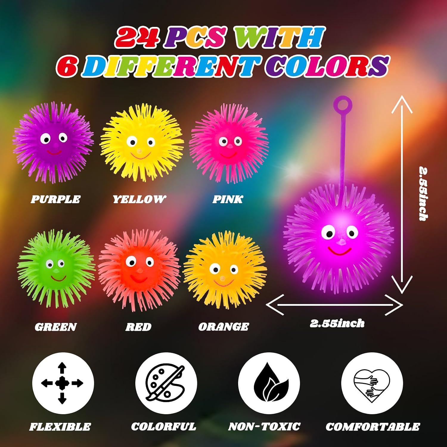 Detalle de 24 PCS Light Up Puffer Balls 24-Pack