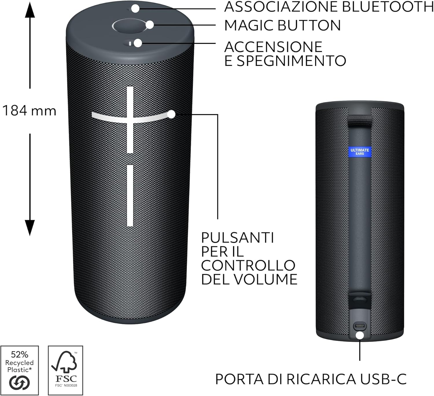 Thumbnail 5 de Ultimate Ears BOOM 4: altoparlante portatile Bluetooth impermeabile e galleggiante con suono a 360°