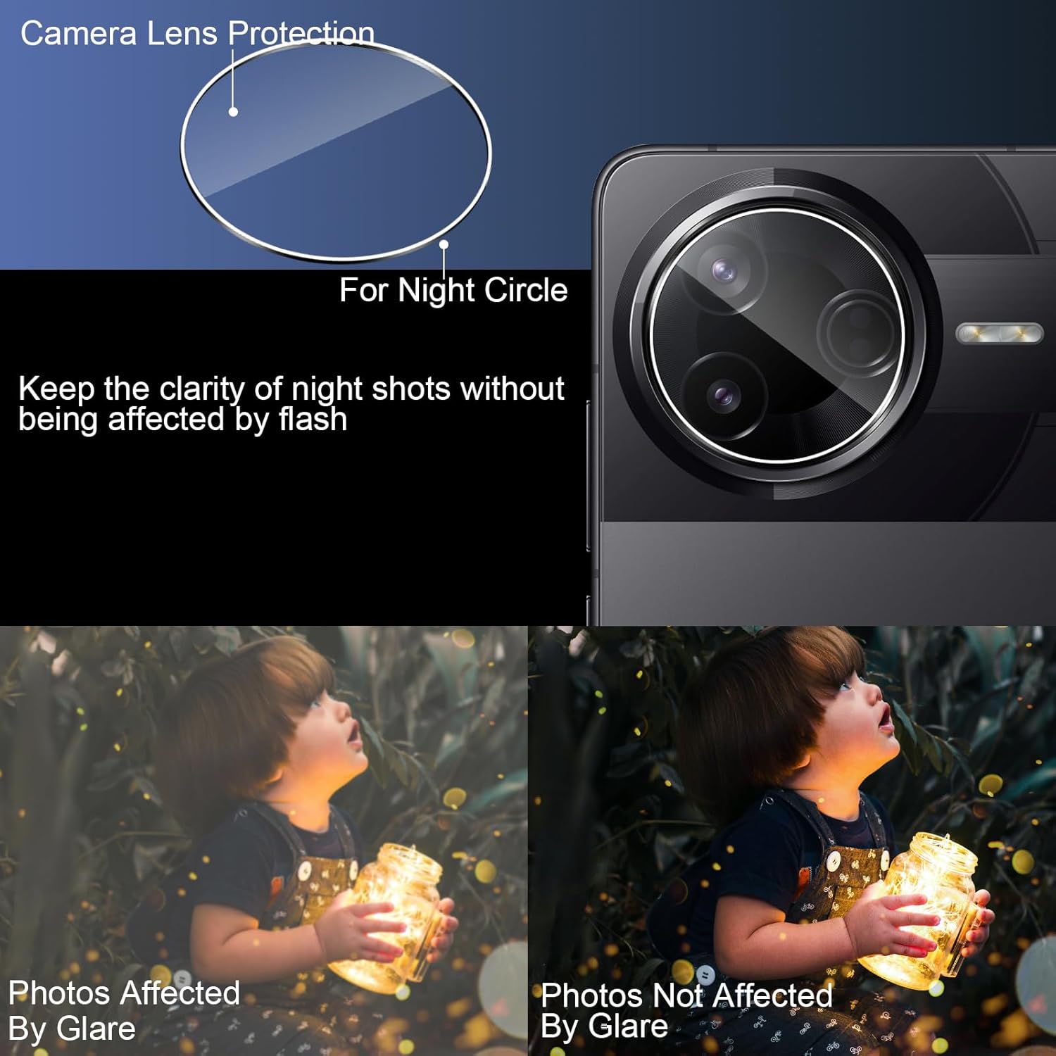 Thumbnail 3 de Vanrain Kameraschutz fürs Panzerglas für Xiaomi POCO F7 Pro / F7 Ultra – 3 Stück, 9H, ultra-klar
