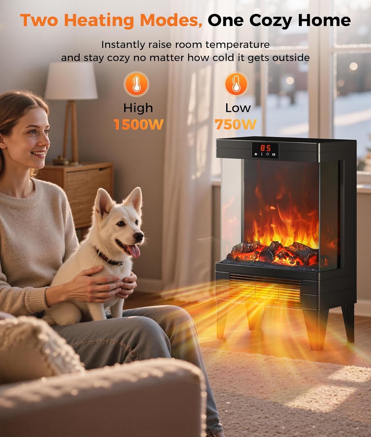 Thumbnail 1 de Oylus Electric Fireplace Stove Heater with Remote