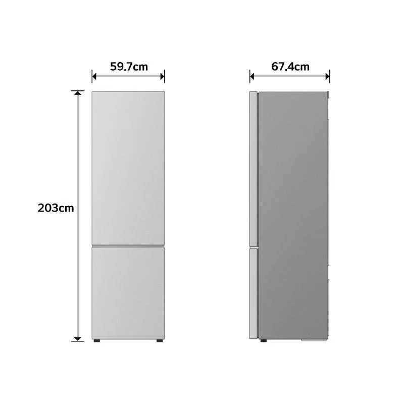 Detalle 2 de LG GBBS727CMB frigorífico combi Total No Frost con WiFi ThinQ y 375 L, color plata
