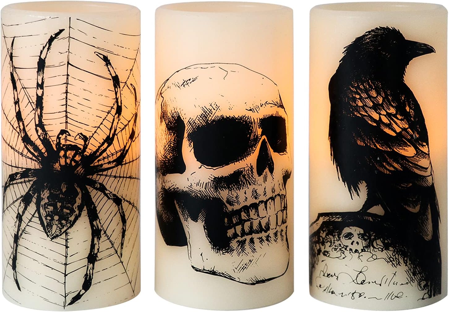 Detalle de Eldnacele SK003 Halloween Flameless Candles, 3-Pack with 6-Hour Timer
