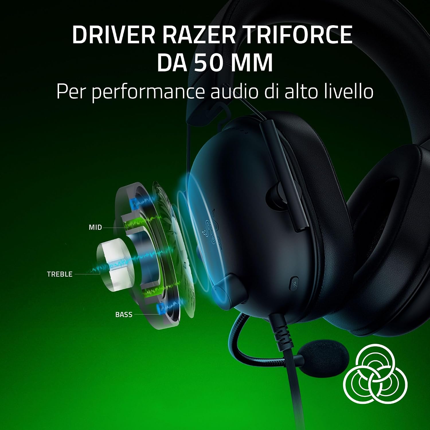 Thumbnail 1 de Razer Blackshark V2 X (licenza per Xbox) cuffie e-sport cablate con microfono cardioide da 3,5 mm