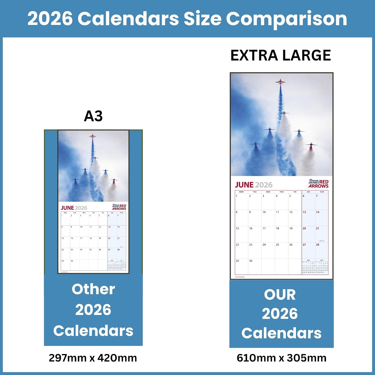 Detalle 1 de ALLTRADE Red Arrows 2026 Wall Calendar