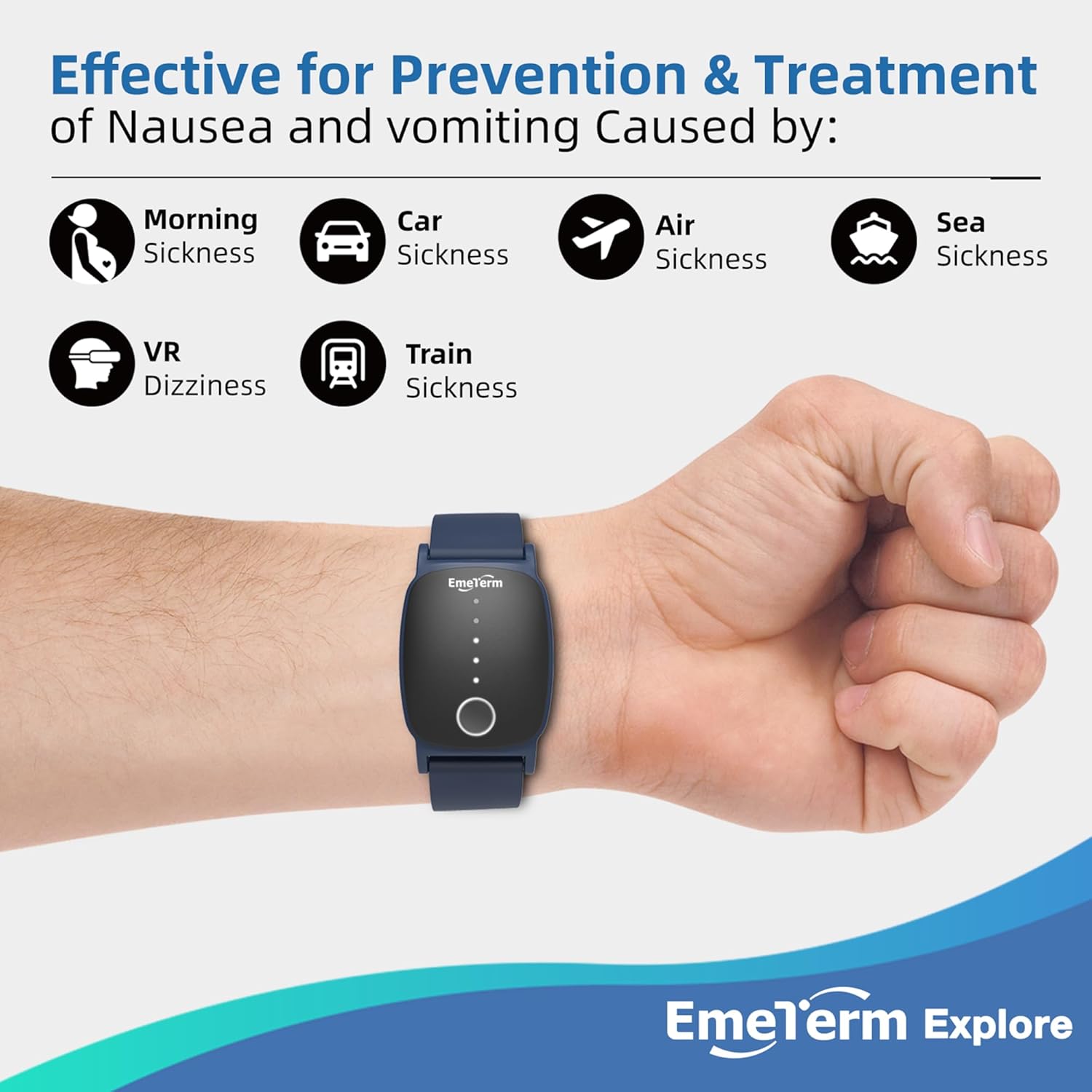 Thumbnail 2 de EmeTerm Explore FDA Cleared Anti-Nausea Wristband: Drug-Free Motion Sickness Relief