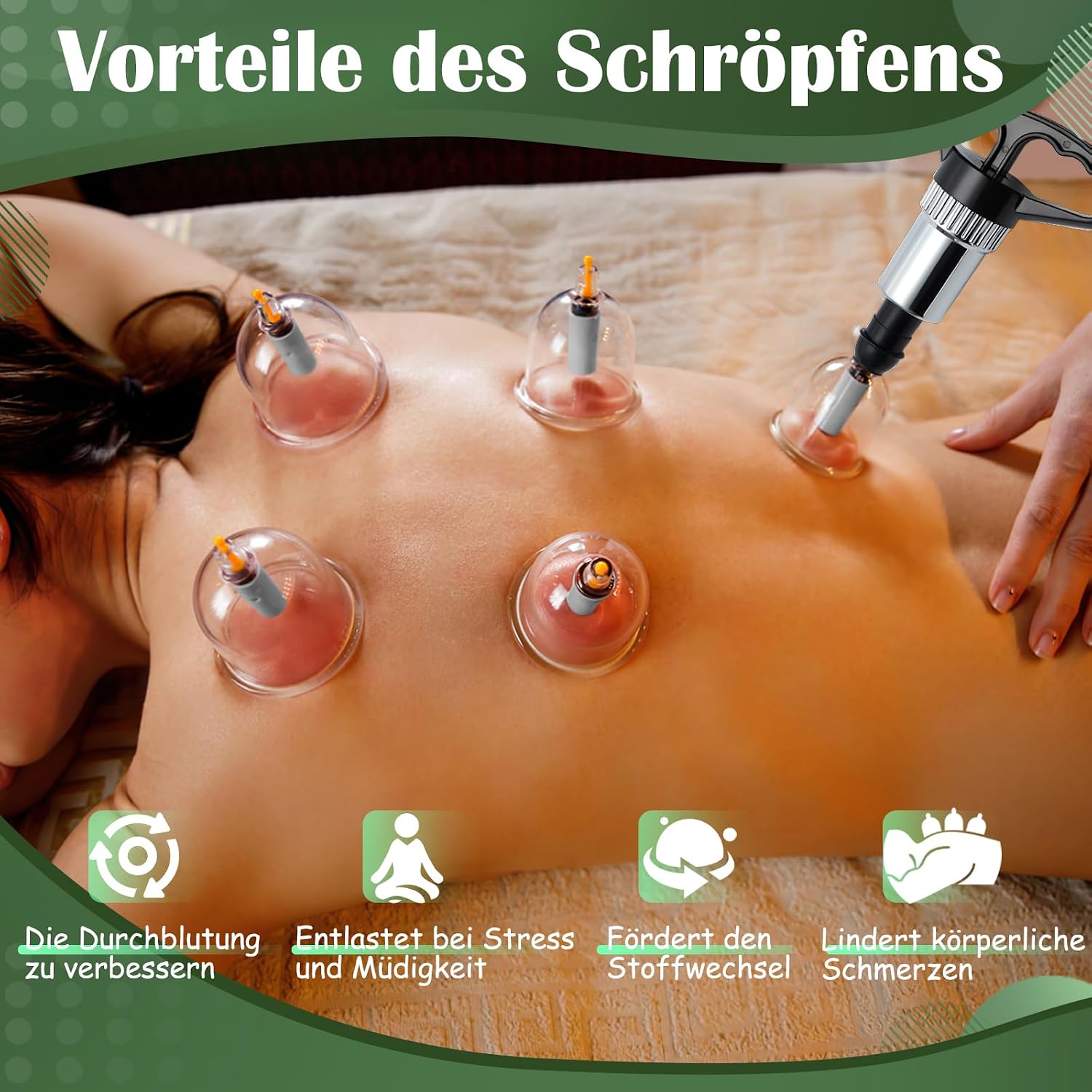 Detalle 2 de Schröpfset mit Vakuumpumpe 22 Teilig