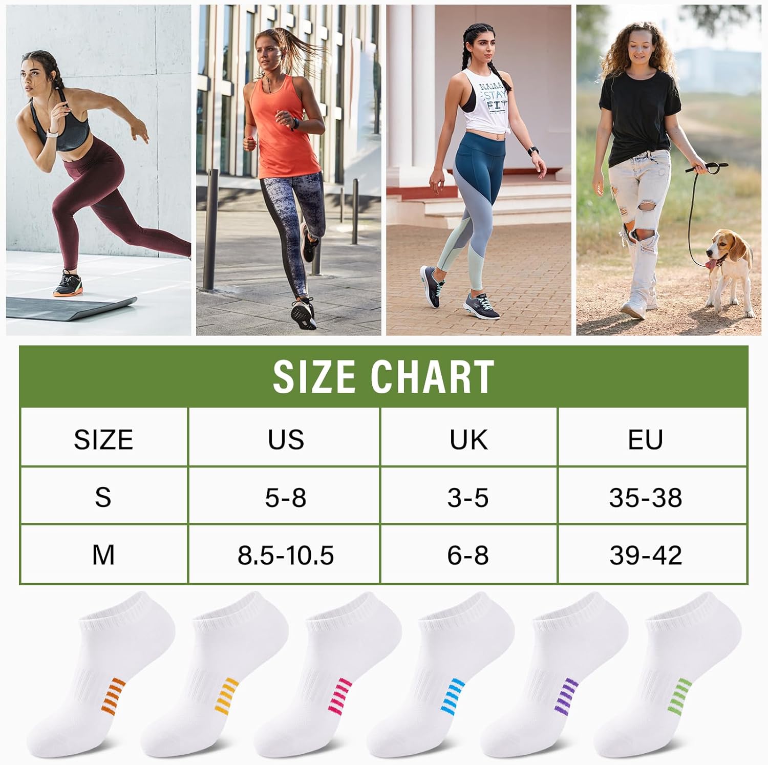 Thumbnail 6 de Bamboo trainer socks for women, 6 pairs