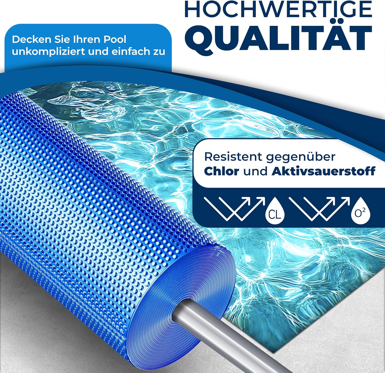 Thumbnail 2 de KESSER® Pool Solarabdeckplane rechteckig 600 x 400 cm (Solarfolie, 120 µm) zuschneidbar mit Schere, Lochzange und 12 Ösen