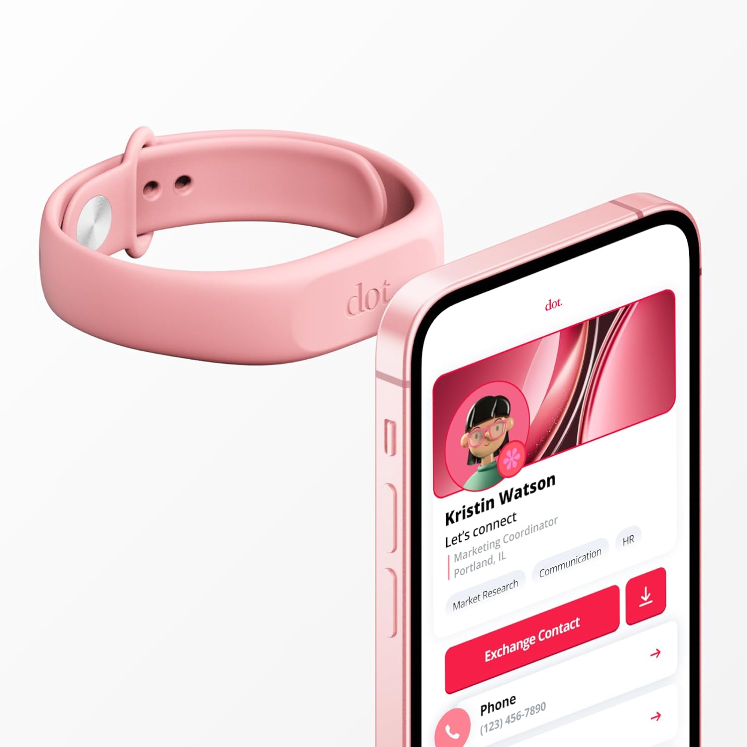 Thumbnail 1 de dot. Band - Digital Business Card Wristband (Sand)