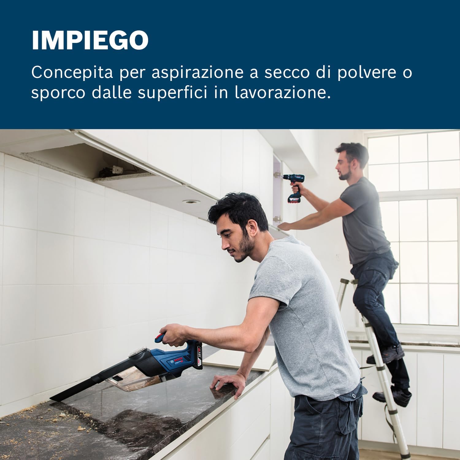 Thumbnail 3 de Bosch Professional 06019C6200 aspiratore a batteria GAS 18V-1 System (batteria e caricabatterie esclusi), capacità 1 l